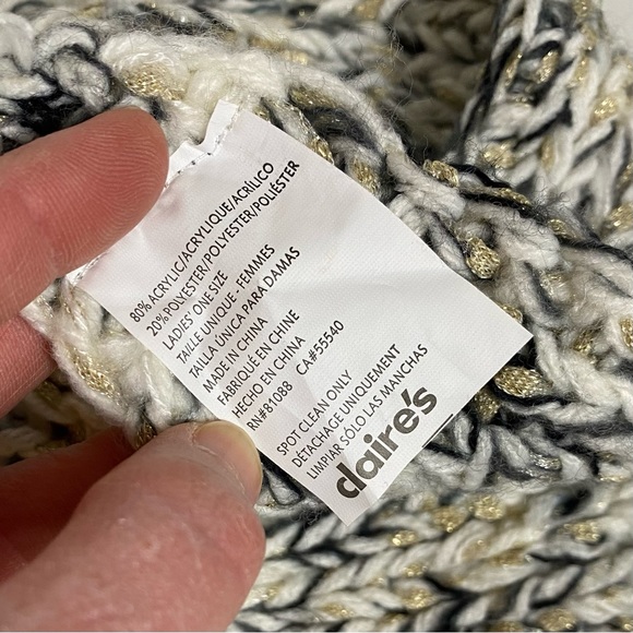 CLAIRES Head Wrap Ear Warmer Beige Gray Black Gold NWT - Picture 6 of 7